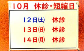 10月休診日